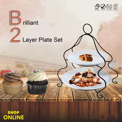 Brilliant 2-Layer Plate Set, With Iron Stand, BR0058