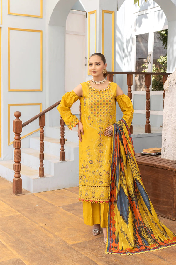 Embroidered Lawn Shirt Fancy Voile Print Duppatta