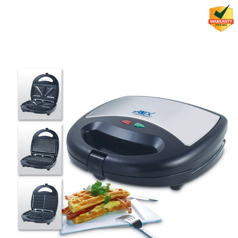 Anex Sandwich Maker Non Stick Coated AG-1037C