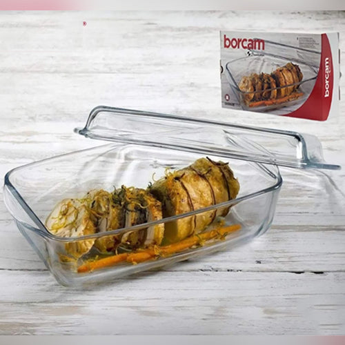 Borcam Rectangular Serving Dish With Glass Lid - Serveware