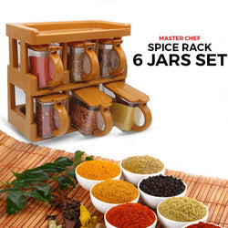 Master Chef Spice Rack With 6 Jars Set