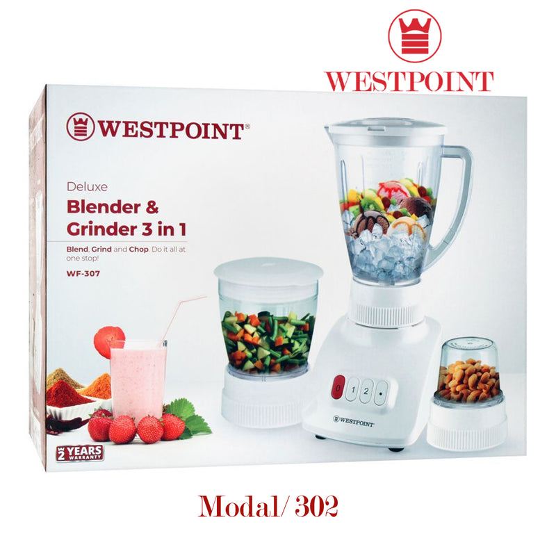 West Point Deluxe 3-In-1 Blender/Grinder & Chopper, WF-307