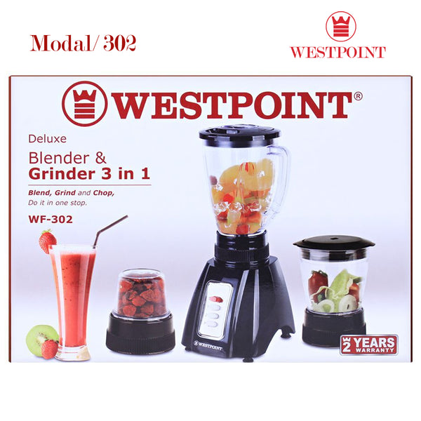 West Point 302 Blender dry & wet mill (3 in 1) (BLACK COLOR) (NEW MODEL)