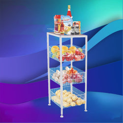 Shalimar  Cart Storage Trolley Kitchen Trolley On Wheels Vegetable Storage Baskets Stainless Steel