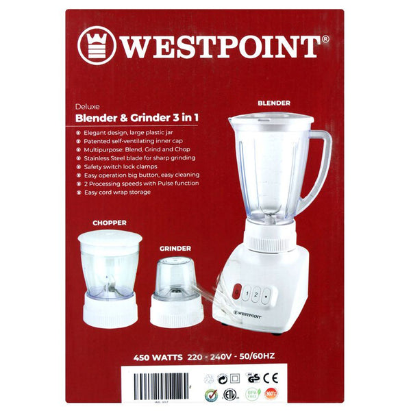 West Point Deluxe 3-In-1 Blender/Grinder & Chopper, WF-307