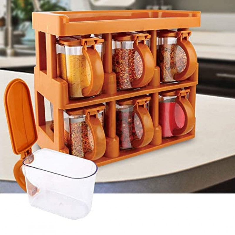 Master Chef Spice Rack With 6 Jars Set