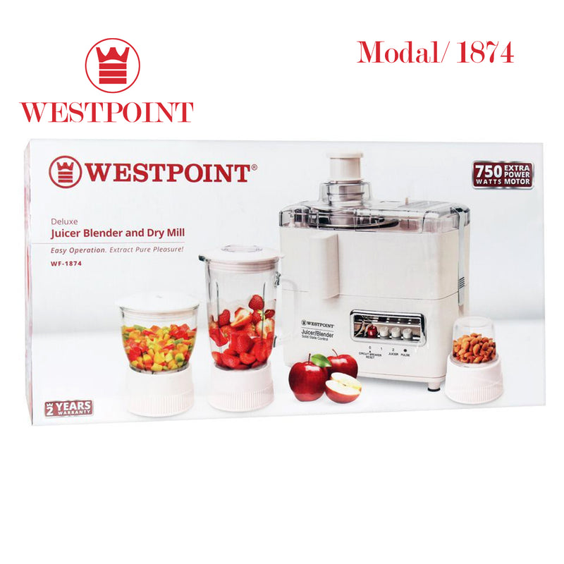 West Point Deluxe 4-In-1 Juicer/Blender & Dry Mill, WF-1874