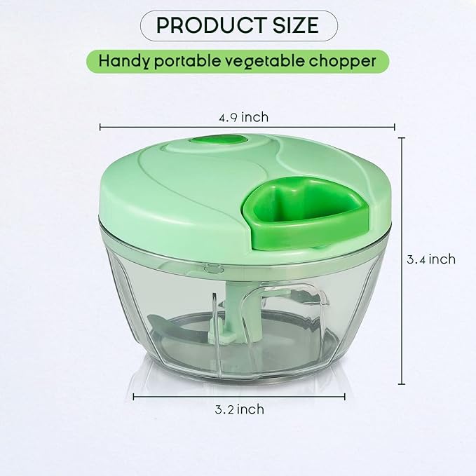 Manual Food Chopper Hand Pull Food Processor Vegetable Cutter, Chopper Hand String Vegetable Chopper Onions Cutter for Vegetable Fruits and nuts BPA FREE