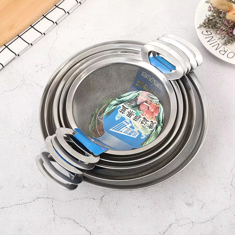 Stainless steel deep footed strainer vegetable basket fruit colander