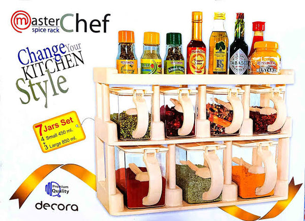 Master Chef Spice Rack With 8 Jars Set